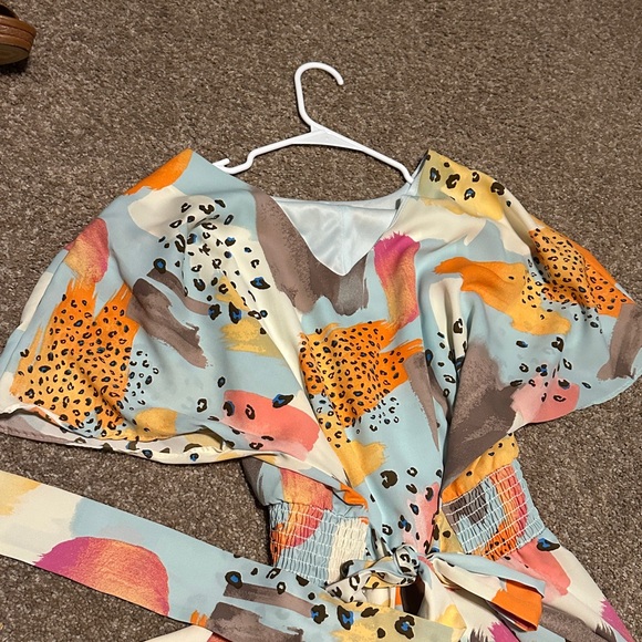 Colorful Abstract Print Midi Dress - Picture 3 of 4